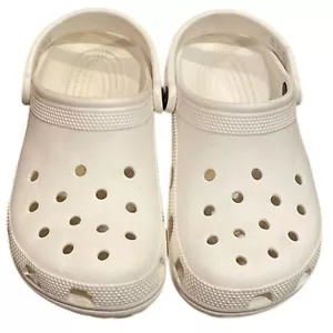 Crocs weiße wasserdichte Clog Sandalen Schuhe Unisex Größe M7 W9 Komfort Urlaub - Bild 1 von 12