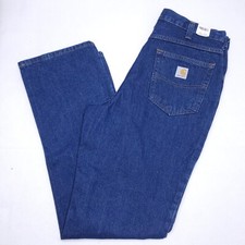 Carhartt Relaxed Fit Blue Jeans 381-83 Mens Workwear 32x32 Raw Indigo Denim BNWT