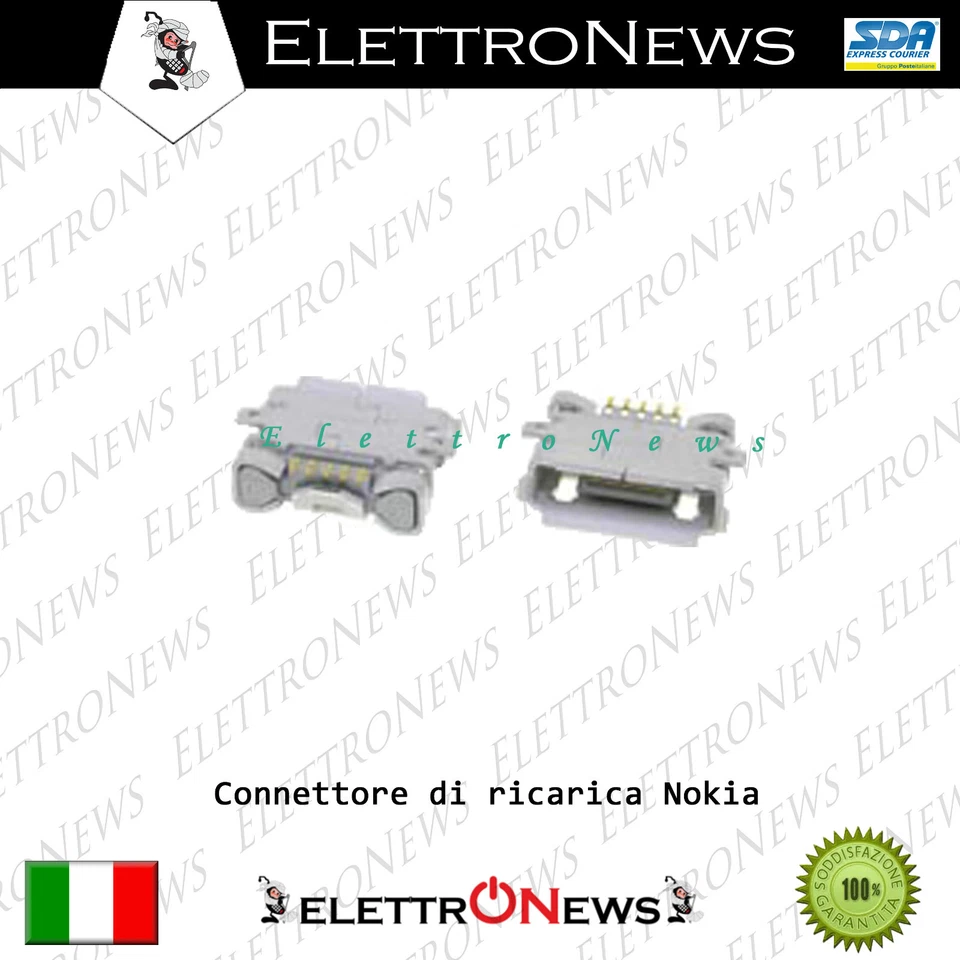 Connettore di ricarica micro usb Universali Nokia 6500 6600 6260 C7-00 A006 - Immagine 1 di 1