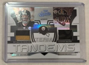 2008 ABSOLUTE TEAM TANDEMS DUAL MATERIALS Ben Roethlisberger Santonio Holmes /25 - Picture 1 of 1