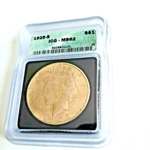 1925 S ICG MS62 Peace Silver Dollar - Picture 1 of 6