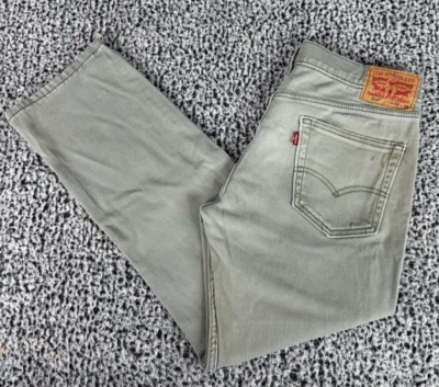 Pantalones de mezclilla Levi's 514 para hombre 32x30 verde pierna recta elásticos calce relajado Foto 1 de 4