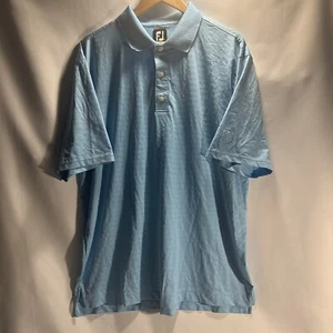 FootJoy FJ Blue Striped Short Sleeve Golf Shirt Polo Size XL Country Club Embr. - Picture 1 of 6