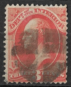 USA 1873: - 3c Orange - Washington - Department of the Interior - FU - Picture 1 of 1