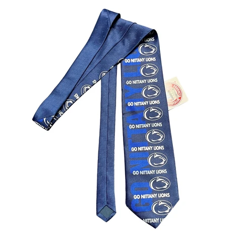Vintage Ralph Marlin NCAA Penn State Nittany Lions Blue Dress Tie Cover