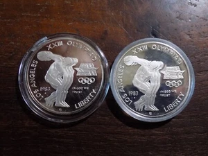 (2) 1983-S Los Angeles Olympics Proof Commemorative Silver Dollars - Picture 1 of 3