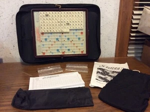 SCRABBLE Game Folio Edition In Travel Zippered Case Portable Tiles - Picture 1 of 4