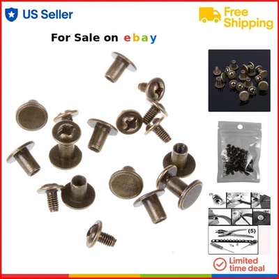 Leather Craft Flat Head Chicago Screws 1/4 Inch Bronze 500 Sets DIY Fasteners - Image 1 of 4