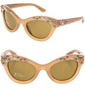 CHRISTIAN DIOR Brillance Edition Limited Beige Pearl Crystal Stud Sonnenbrille - Bild 1 von 10