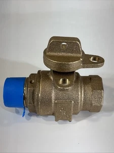Ford Meter 1” Water Service Brass Ball Valve Curb Stop Locking FIP x CC Taper - Picture 1 of 4
