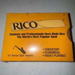 Rico by D'Addario Tenor Sax Reeds, Strength 3, 10-pack, RKA1030 New Old Stock - Picture 1 of 4