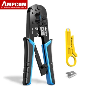 AMPCOM RJ45 Crimper Tool RJ11 RJ12 Ethernet Network Cable Crimping Plier AM-568R - Afbeelding 1 van 8