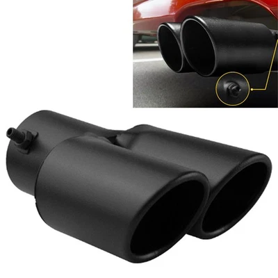 Dual Outlet Exhaust Tip Tail Muffler Tip Black For 1.4"-2.5" Stainless Steel Kit - image 1 of 4