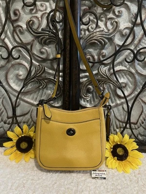 Bandolera Coach Chaise 19 de cuero amarillo mostaza CC390 ¡EN MUY BUENA CONDICIÓN! Foto 1 de 4