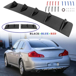 For Infiniti G37 G35 Sedan Carbon Rear Bumper Diffuser Shark 5-Fin Splitter Chin - Picture 1 of 19