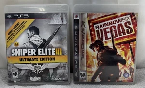 Sniper Elite III Ultimate Ed Rainbow Six Vegas PlayStation 3 Games Complete - Picture 1 of 6