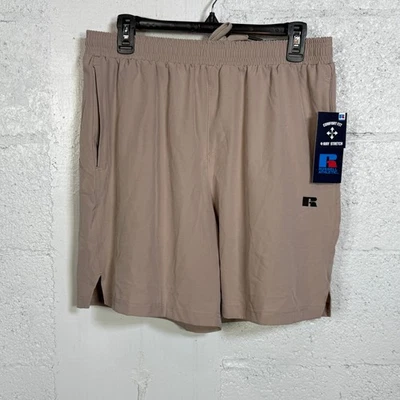 Pantalones Cortos Russel Athletics 7" Dri Power Tejido Elástico, Tostado Grande  Foto 1 de 4