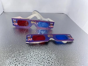 Vintage 1997 ABC TV Wendy’s 3D Glasses Movie 3-D 1990s Original Rare - Set of 2 - Picture 1 of 4