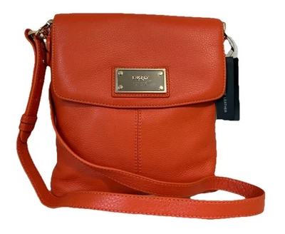 Bolso Bandolera DKNY Auténtico Naranja Suave Cuero Genuino con Logo Placa Nuevo con Etiquetas Foto 1 de 4