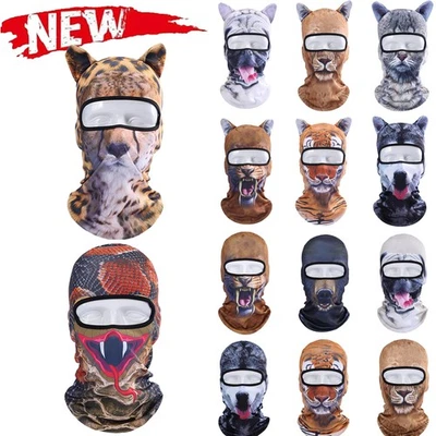 Halloween Cat Dog Full Face Mask Animal Costumes Ski Cycling Mask Balaclava Hat - Image 1 of 4