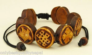 Armband Braun Buddhismus Geschenk Glück Surfer Herren Damen Symbol Geschnitzt - Bild 1 von 1