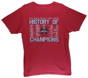 NCAA Men’s College World Series History of Champions T-Shirt Red Size L Baseball - Picture 1 of 7