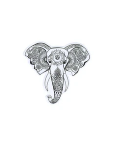 Elephant Head Henna Art Sketch Vinyl Decal Decor Laptop Car Bumper Sticker - Picture 1 of 1