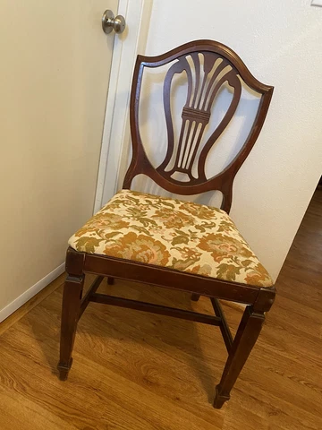 Vintage Wooden Floral Upholstery Parlor Chair Cover