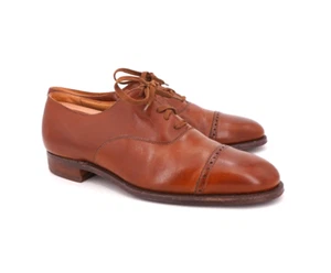 VINTAGE | CROCKETT & JONES x RL 9.5 UK 8.5 CAP TOE BALMORAL OXFORD BROGUE BROWN - Picture 1 of 18