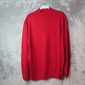 TURNBURY Pullover Herren 2XT Tall 2X rot 100% extrafeine Merinowolle Stehkragen - Bild 1 von 8