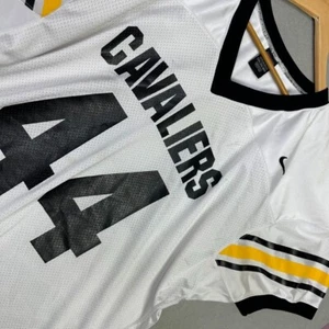 Vintage Nike Team Cavaliers Fußball Trikot #44 weiß schwarz gelb hergestellt in den USA 2XL UFCW - Bild 1 von 12