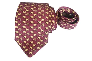 PAUL STUART MEN'S TIE BURGUUNDY/FROGS WIDTH: 3.75" LENGTH: 58" - Picture 1 of 3
