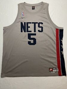New Jersey NETS Jason KIDD BASKETBALL JERSEY NBA Gray Stars NIKE 4XL Rewind '80
