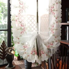 Pastoral Balloon Roman Curtain Lace Embroidery Floral Room Window Tulle Panels