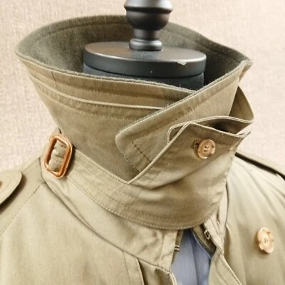 Винтажный Тренч мужской 44R хаки зеленый съемный вкладыш и воротник горло защелка 60-х? - Изображение 1 из 4
