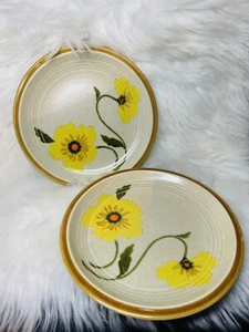 Set Of 2 Dessert Stoneware Floral Plates; Mikasa Natures Song Sunkissed Japan - Picture 1 of 11
