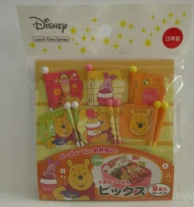 Lunch Picks Pooh Disney Flag Pick 9pcs For Lunch Box Bento Made in JAPAN - Picture 1 of 2