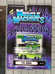 Muscle Machines 2000 '70 Cuda, lime green w/ Hemi tampos - Picture 1 of 1