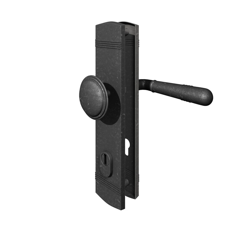 Sicherheits- Schutzbeschlag Antik Grau Langschildgarnitur PZ - Kernziehschutz - Bild 1 von 4