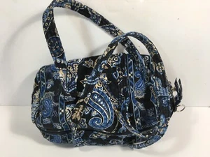 Vera Bradley Weekender Travel Bag Duffel Blue, Black, & Gold - Picture 1 of 11