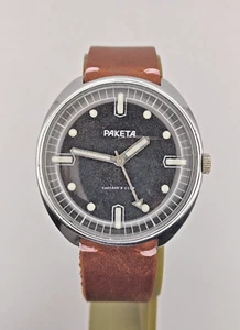 Vintage USSR Watch RAKETA SNIPER MILITARY Cal. 2609 HA Soviet Men Leather - Picture 1 of 16