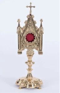 Traditional Gothic Reliquary for your Relic - All Brass - 13 3/4" ht. (#307) - Picture 1 of 14