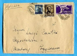 1949 EXP.DEM.£.30 + DONIZETTI £.15 + DEM.£.5 ann.BRESCIA, 22.11.48 (250058) - Imagen 1 de 1