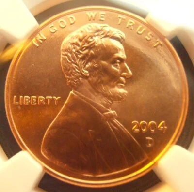 2004 D Lincoln Cent, Nearly Perfect NGC MS 68 RD, Almost Proof-like  (04DN121) - Image 1 of 4
