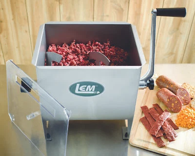 LEM Stainless Steel Meat Mixer 20lb Capacity Mixer w/ Plastic Cover - Image 1 of 2