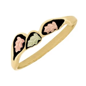 Lovely 10K Black Hills Gold Ladies Antiqued Ring w Leaves Size 5 - 10 - Picture 1 of 1