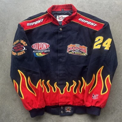 Chaqueta De Colección DuPont NASCAR Jeff Gordon 24 Llamas 2001 Campeón JH Chase Grande Foto 1 de 4