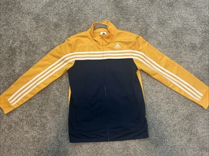 Adidas Navy Yellow White Girls Zip Up Track Jacket Size 16 XL pre-owned - Picture 1 of 15