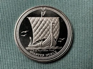 1987 Isle of Man Quarter Noble 1/4 oz Platinum Proof Coin - Picture 1 of 2