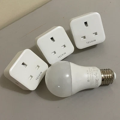 3 x Teckin SP23 Smart WiFi Plugs & Smart Light Bulb Amazon Alexa Google - Image 1 of 2